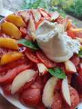 Salade tomate, pêche et burrata 🚨