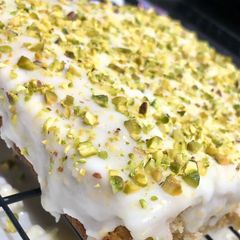 A picture of VEGAN Lemon and Pistachio Loaf.