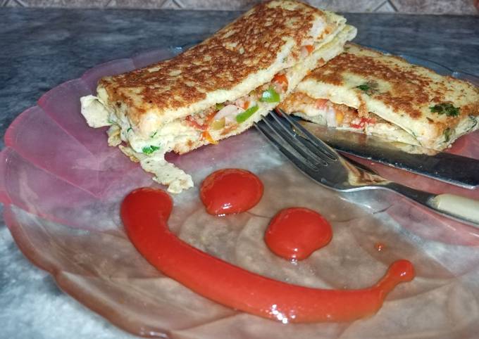 Recipe of Ultimate Stuffed pizza egg sandwich