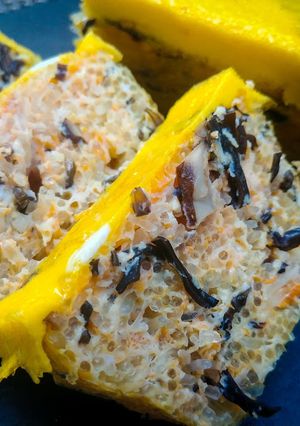 A picture of Vietnamese Vegetarian Egg Meatloaf.