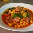 Garbanzos con acelgas y carne