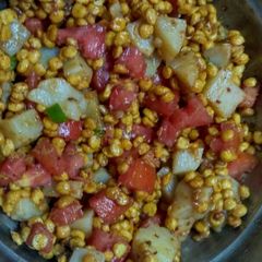 A picture of Homemade channa dal chat.