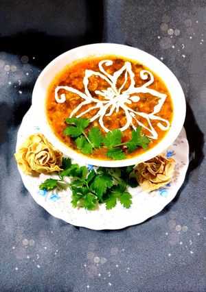 عکسی از دستور سوپ کدو حلوایی + لپه