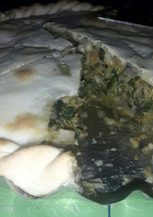 Una foto de Tarta de verduras salteadas con queso light