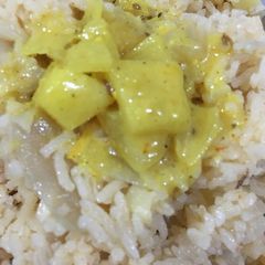 Rice with curry A picture of Rice with curry.