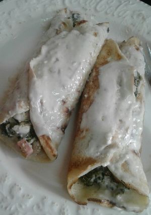 Una foto de Canelones con espinaca y pollo!