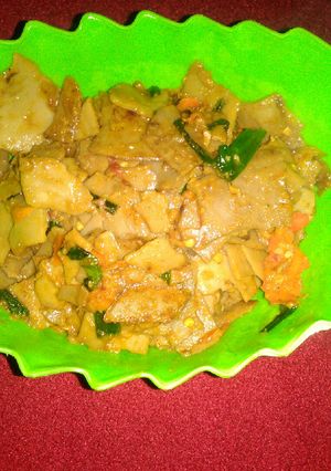 Foto resep Menu sederhana.tumis kulit singkong