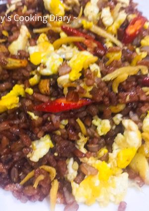 Foto resep Healthier: Nasi goreng teri beras merah