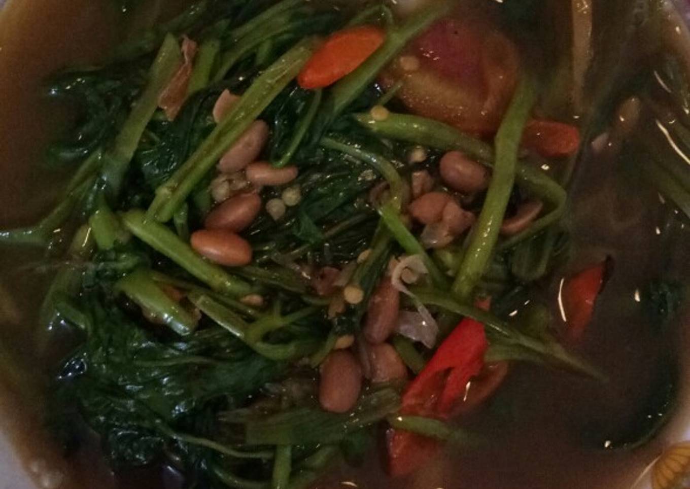 Tauco kangkung goreng campur Endus