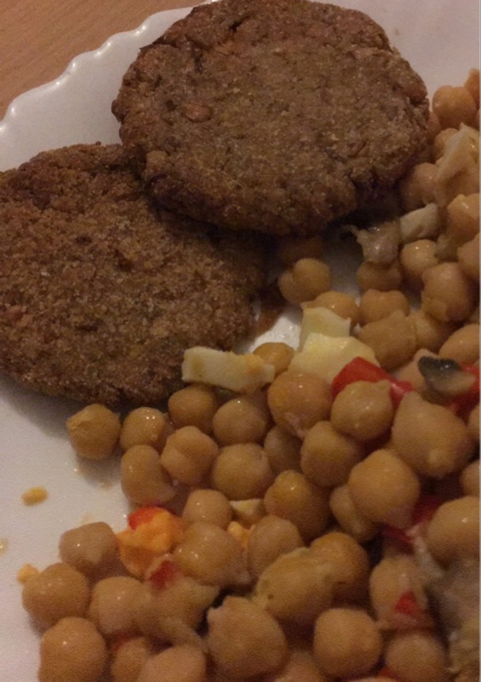 Una foto de Hamburguesas de lentejas (vegana)