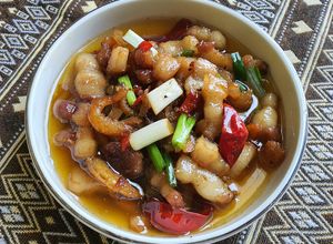 Hình của món Tôm khô kho quẹt.