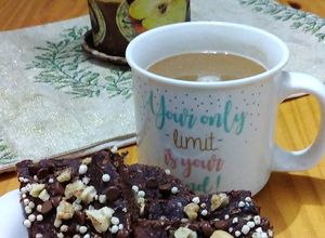Una foto de Brownie Saludable Choco-Plátano