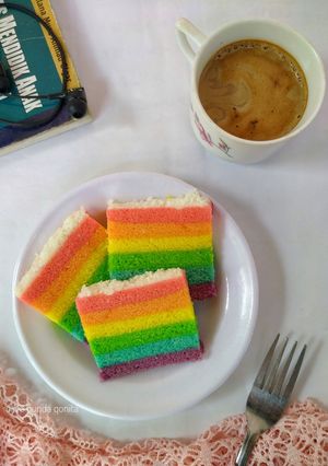 Foto resep Rainbow cake kukus