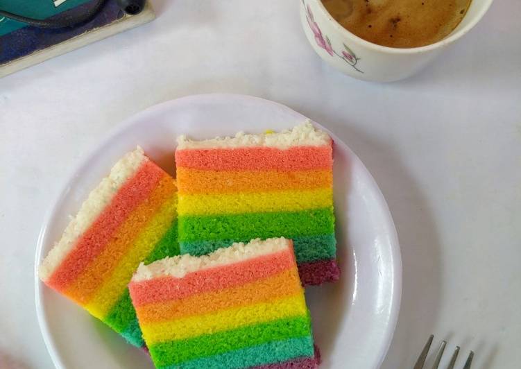 Rainbow cake kukus