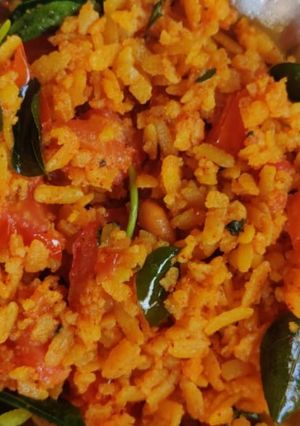 A picture of Bhaji flavour poha.
