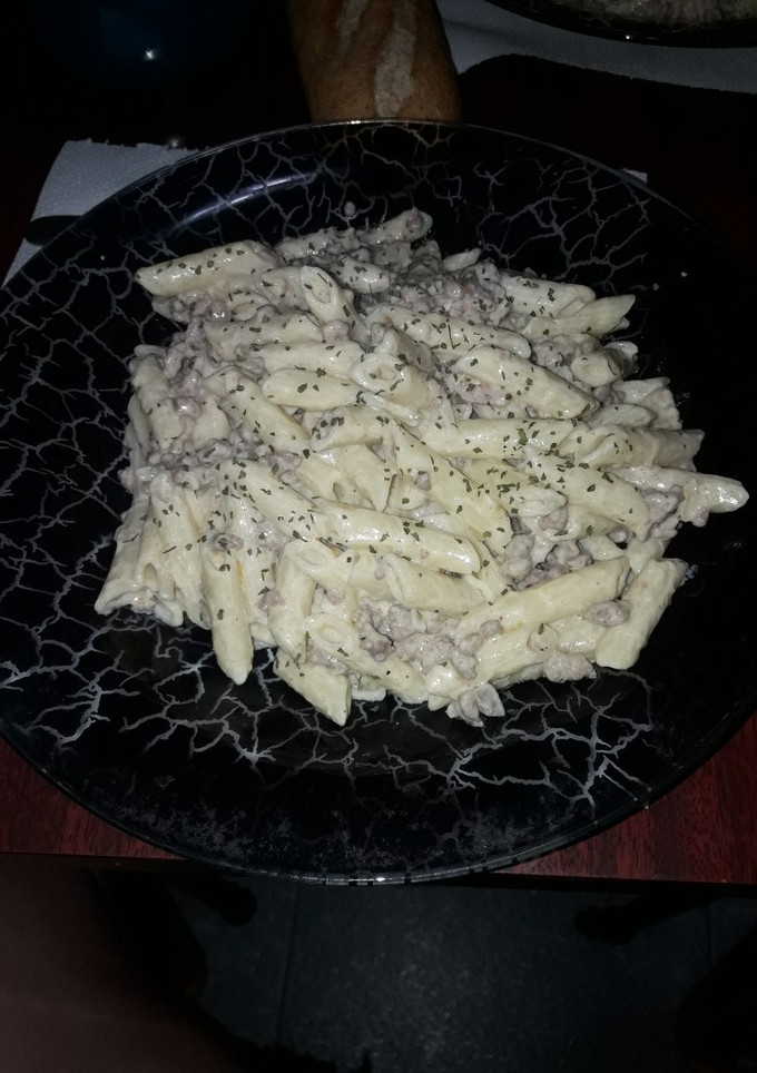 Una foto de Macarrones con nata