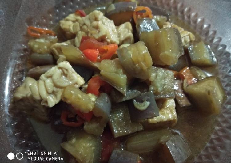 Terong tempe pedas manis anak kost