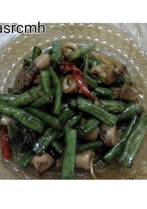 Foto resep Tumis Kacang Panjang Cah Cumi Asin
