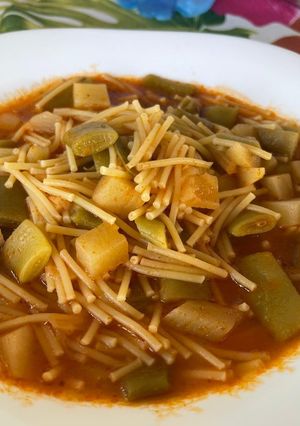 Foto di Speghetti Spezzettati con Taccole, Patate e Finocchietto Secco Selvatico