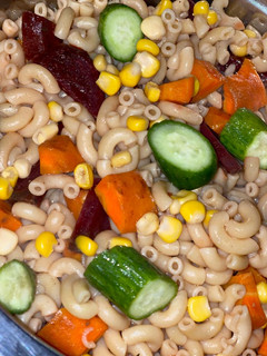 A picture of Beetroot macaroni.