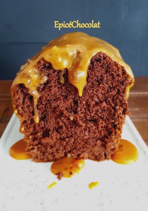 Une photo de Gâteau café chocolat, sauce au caramel beurre salé
