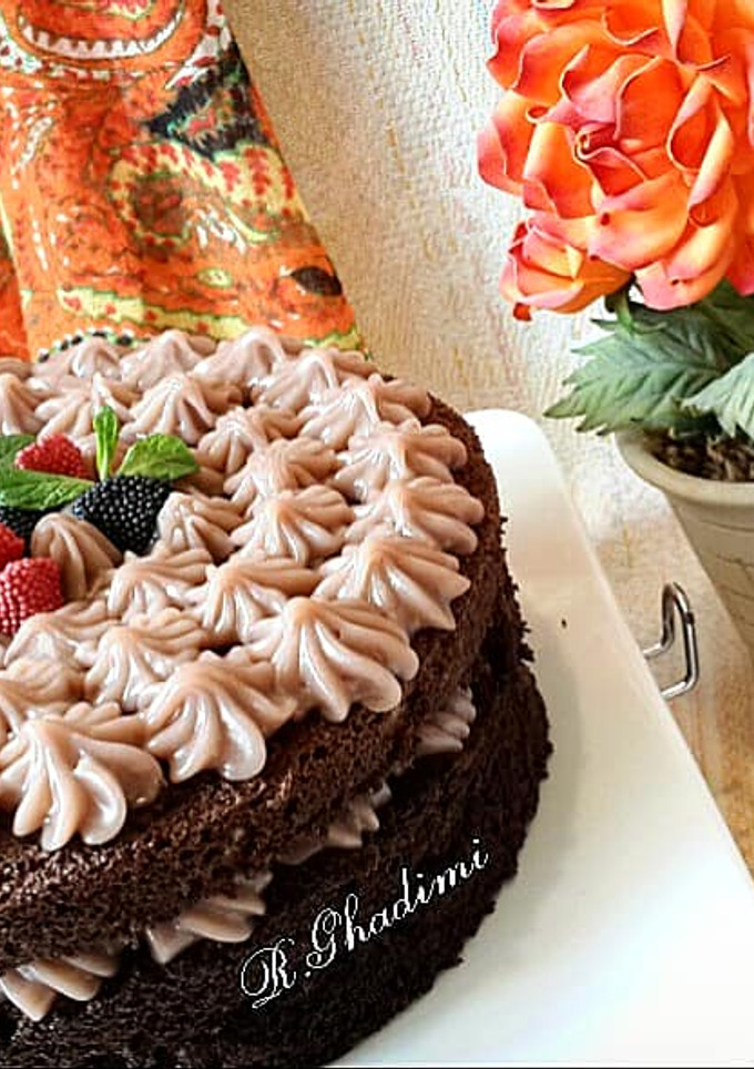 عکسی از دستور کیک شیفون شکلاتی