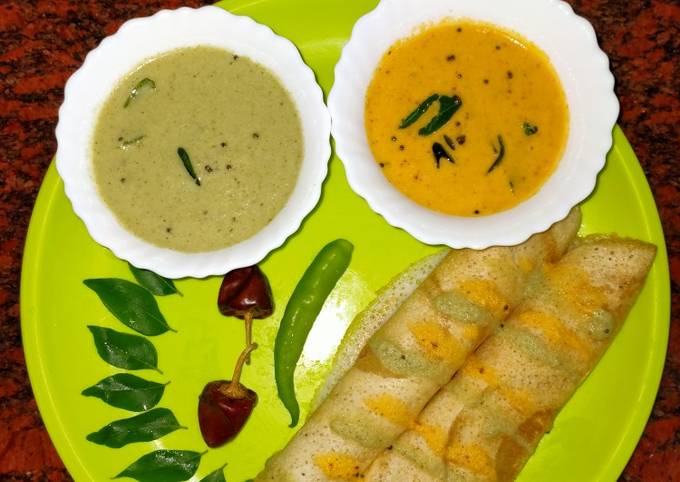 Muru muru dosa with coconut chutney