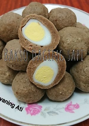 Foto resep Bakso daging sapi isi telur puyuh