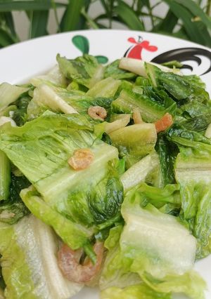 Foto resep Tumis Selada Romaine Ebi