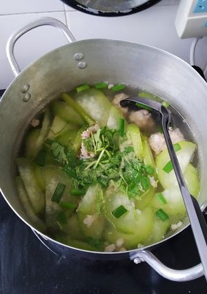 Hình của món Canh bí đao nấu thịt bằm.
