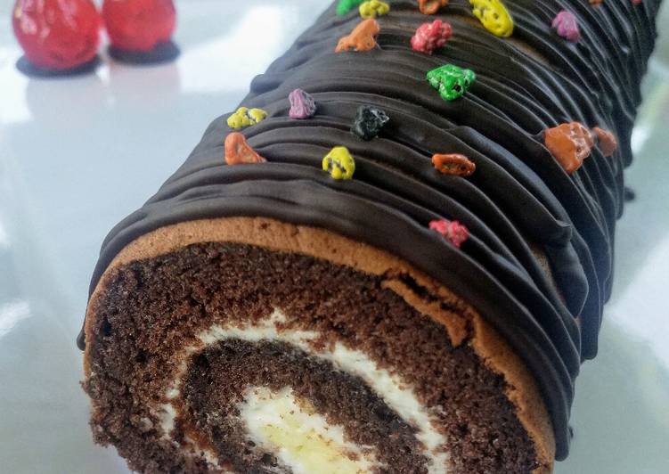 Triple Chocolate Roll Cake