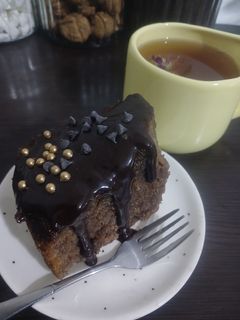 عکسی از دستور کیک خیس شکلاتی🍩🍫☕