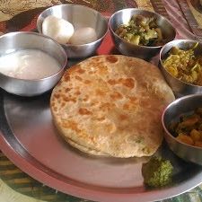 A picture of Traditional thali of bihar.