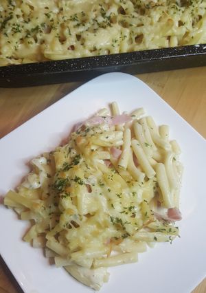 Une photo de Gratin de pâte au jambon