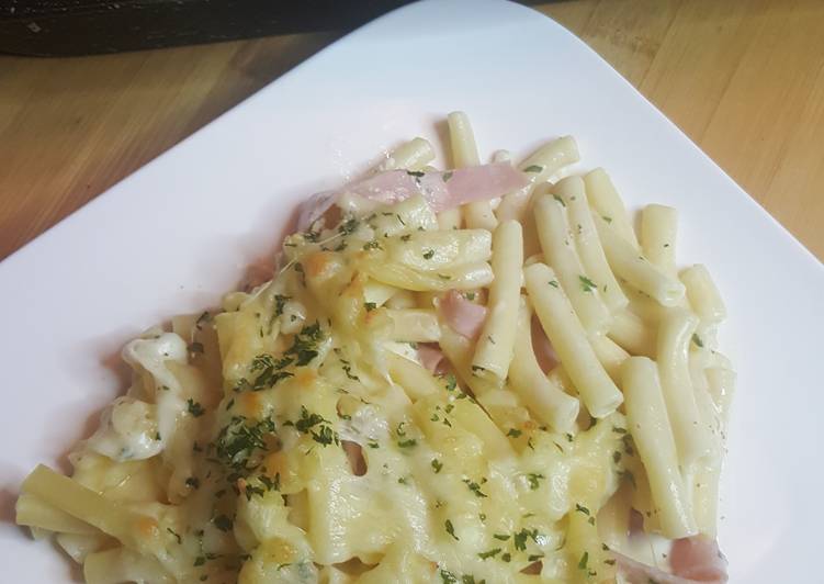 Gratin de pâte au jambon