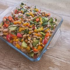 A picture of Black Eyed peas salad chaat (tiffin for adult or kids).
