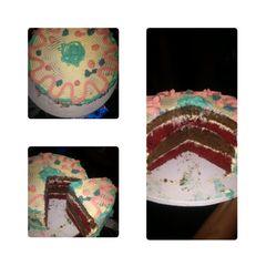 A picture of Red Velvet and chocolate cake.
