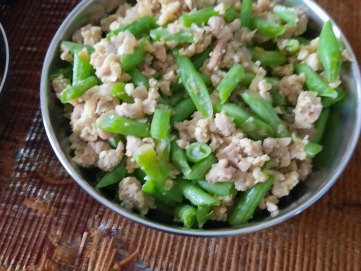 Langkah Gampang Menyiapkan Resep  Tumis buncis telur daging yang Bisa Manjain Lidah, Enak Banget