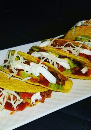 A picture of Beefy Bean Tacos.