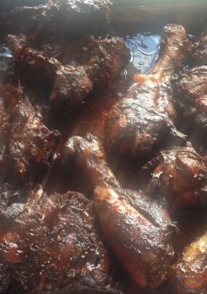 A picture of Baked jerked chicken.