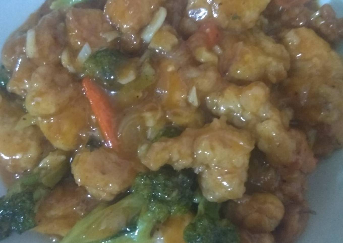 Ayam goreng saus asam manis