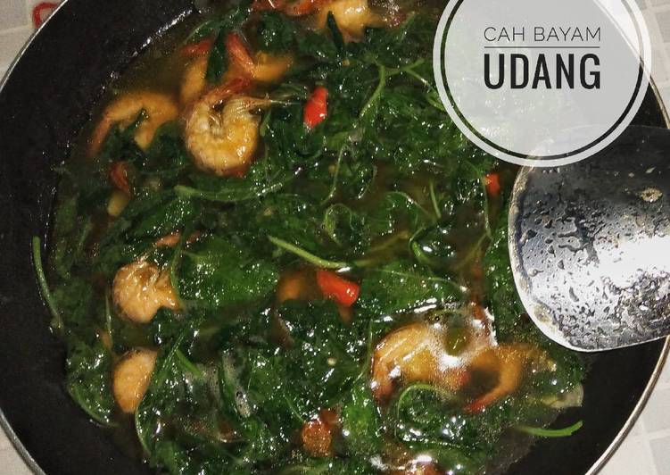 Cara Gampang mengolah Cah Bayam udang, Lezat Sekali