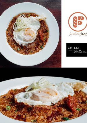 A picture of Bak Kwa Sambal Nasi Goreng | Jerky Sambal Fried Rice.