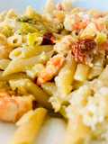 Pâtes relevées aux crevettes