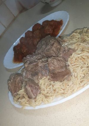 صورة لوصفة طبق الارز مع لحمه العجل