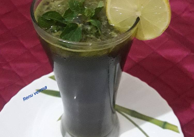 Steps to Make Homemade Pudina sharbat (mint juice)