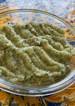 Une photo de Farce pour poissons au chou romanesco, ail, oignon et estragon (anti gaspi)