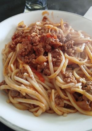 Una foto de Fideos con salsa