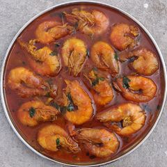 Prawn curry A picture of Prawn curry.