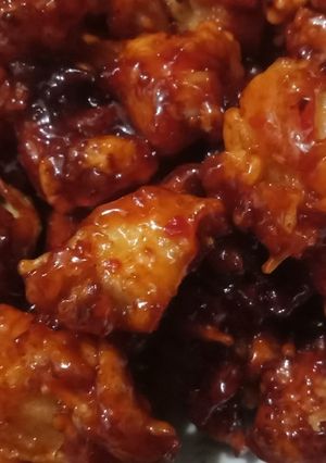 A picture of Korean Style Crispy and Crunchy Sweet Chicken.